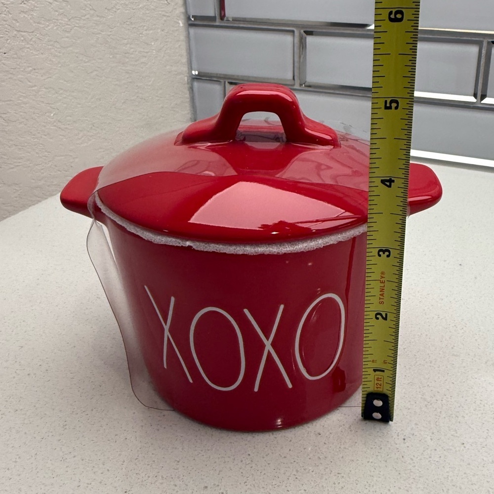 Rae Dunn Red Mini Lidded Pot Glazed Ceramic XOXO Valentine's Day - Picture 10 of 10